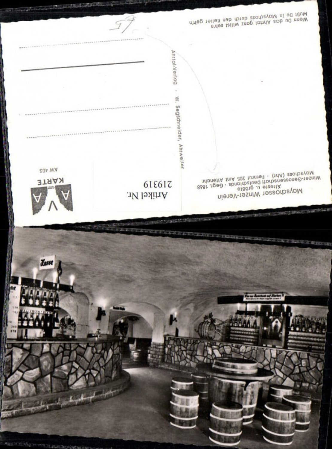 219319,Mayschoß Ahr Amt Altenahr Mayschosser Winzer-Verein Innenansicht