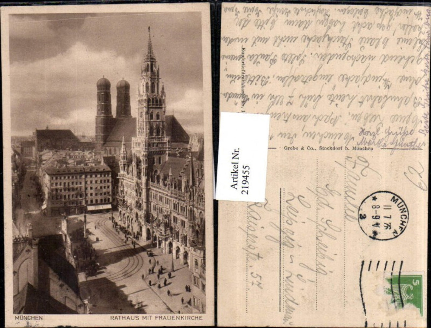 219455,München Rathaus m. Frauenkirche Kirche