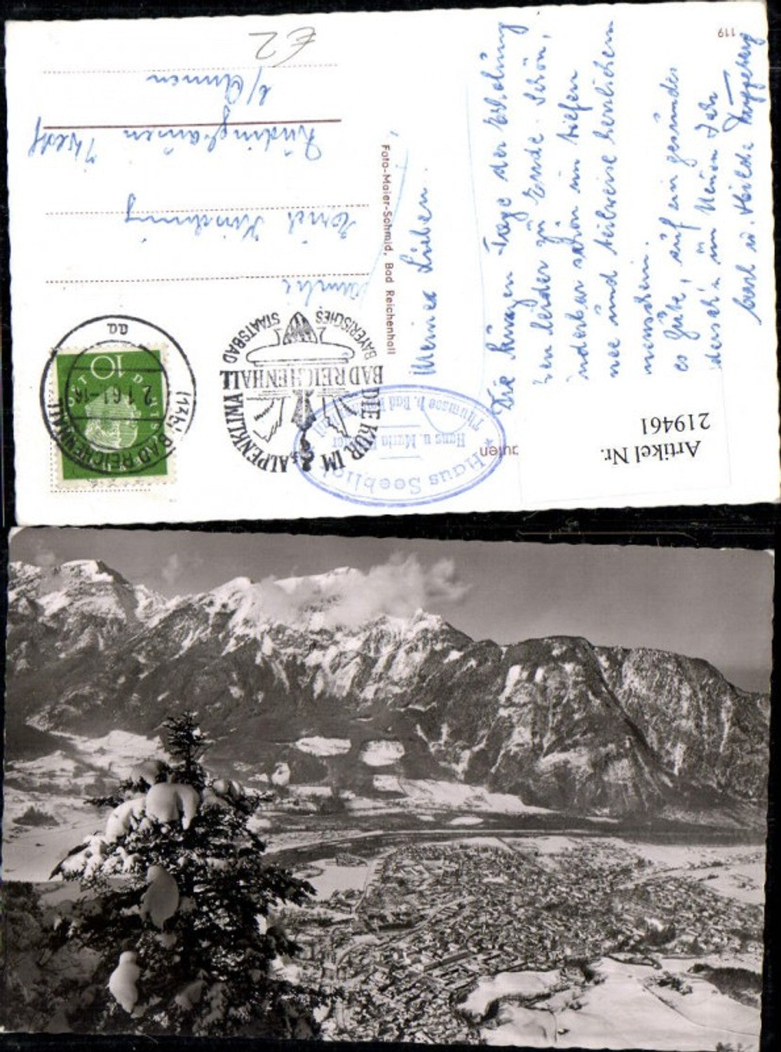 219461,Bad Reichenhall Totale geg. Zwiesel u. Hochstaufen Winterbild