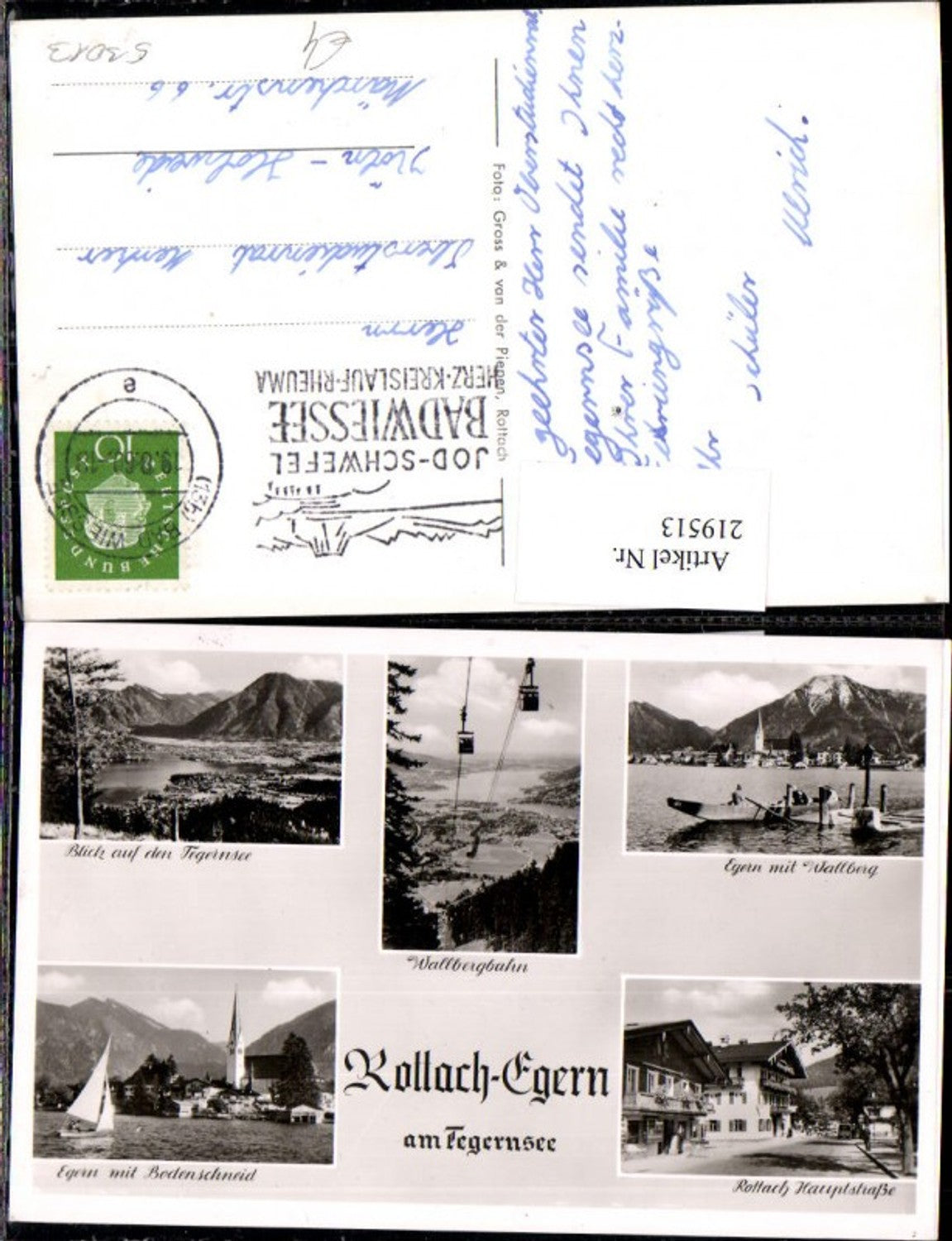 219513,Rottach-Egern am Tegernsee Totale Wallbergbahn Hauptstraße Bodenschneid Mehrbildkarte