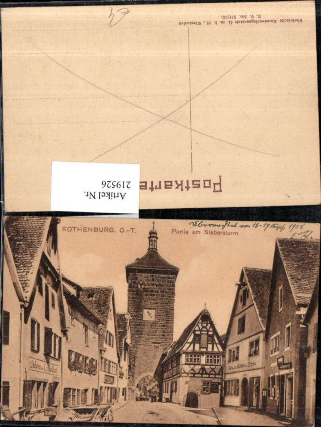 219526,Rothenburg ob der Tauber Partie am Siebersturm Turm