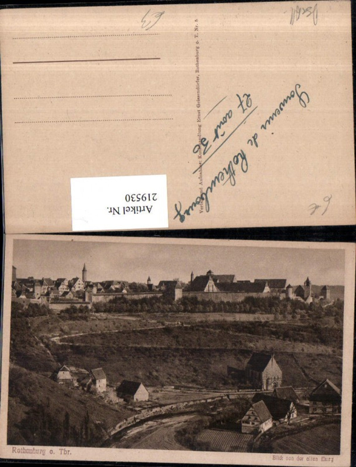 219530,Rothenburg ob d. Tauber Blick v. d. Alten Burg Teilansicht