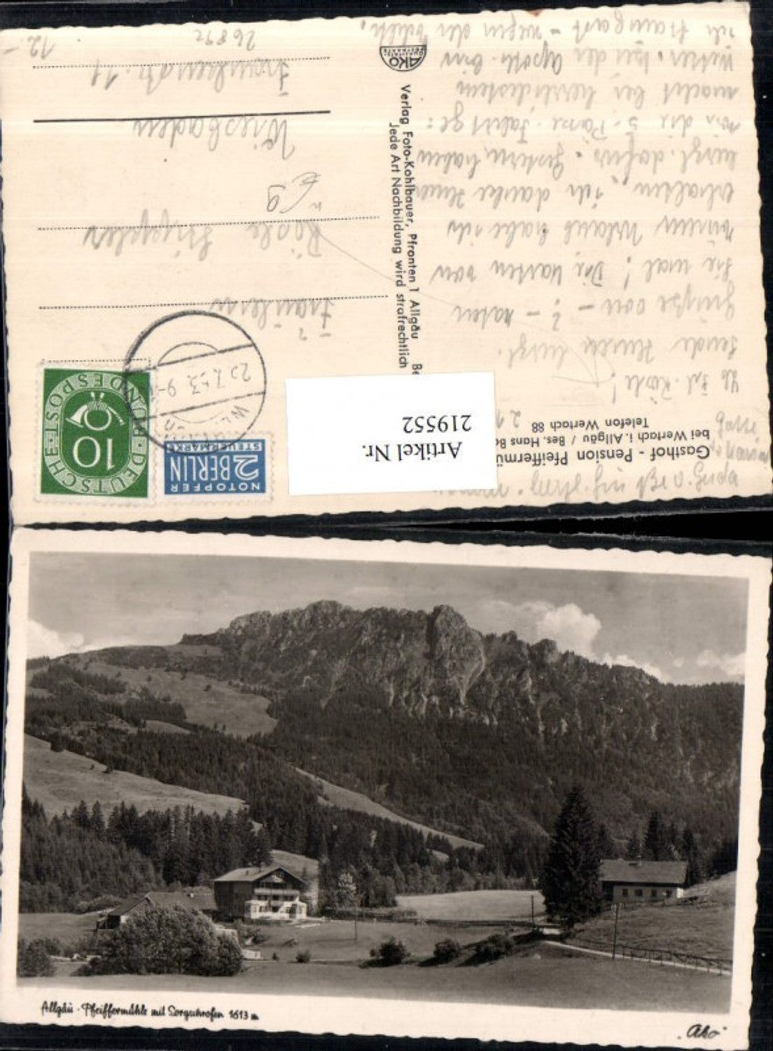 219552,Gasthof Pension Pfeiffermühle b. Wertach im Allgäu