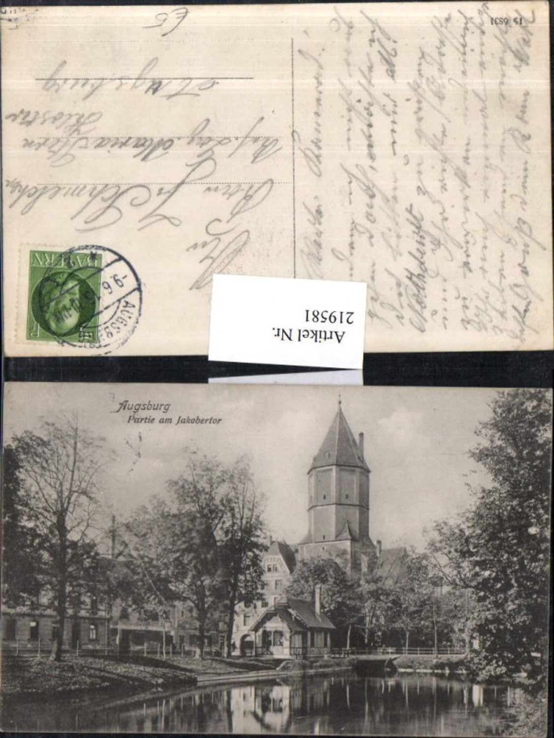 219581,Augsburg Partie a. Jakobstor Turm