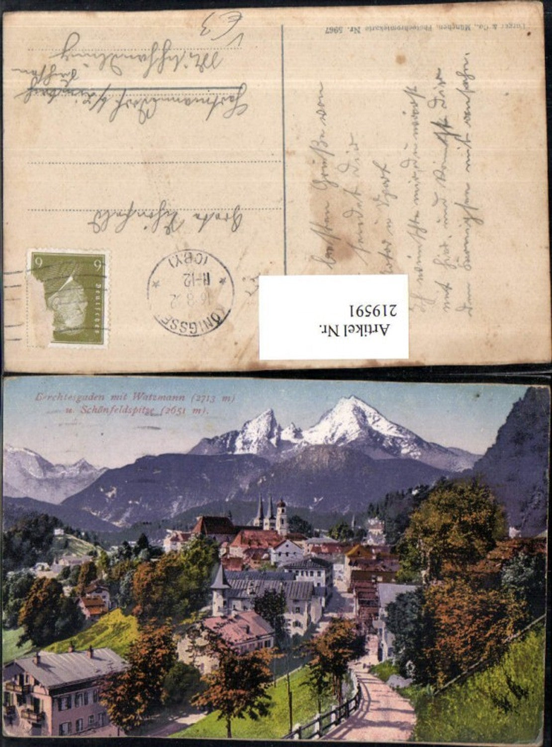 219591,Berchtesgaden Totale m. Watzmann u. Schönfeldspitze pub Purger & Co 5967