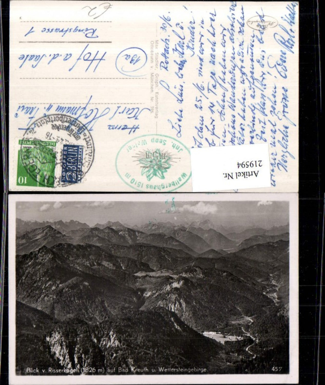 219594,Blick v. Risserkogel auf Bad Kreuth u. Wettersteingebirge Bergkulisse