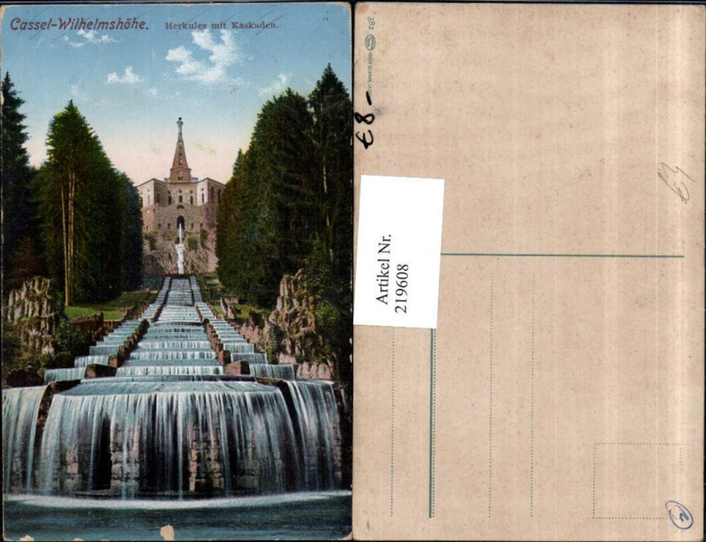 219608,Cassel-Wilhelmshöhe Kassel Herkules m. Kaskaden