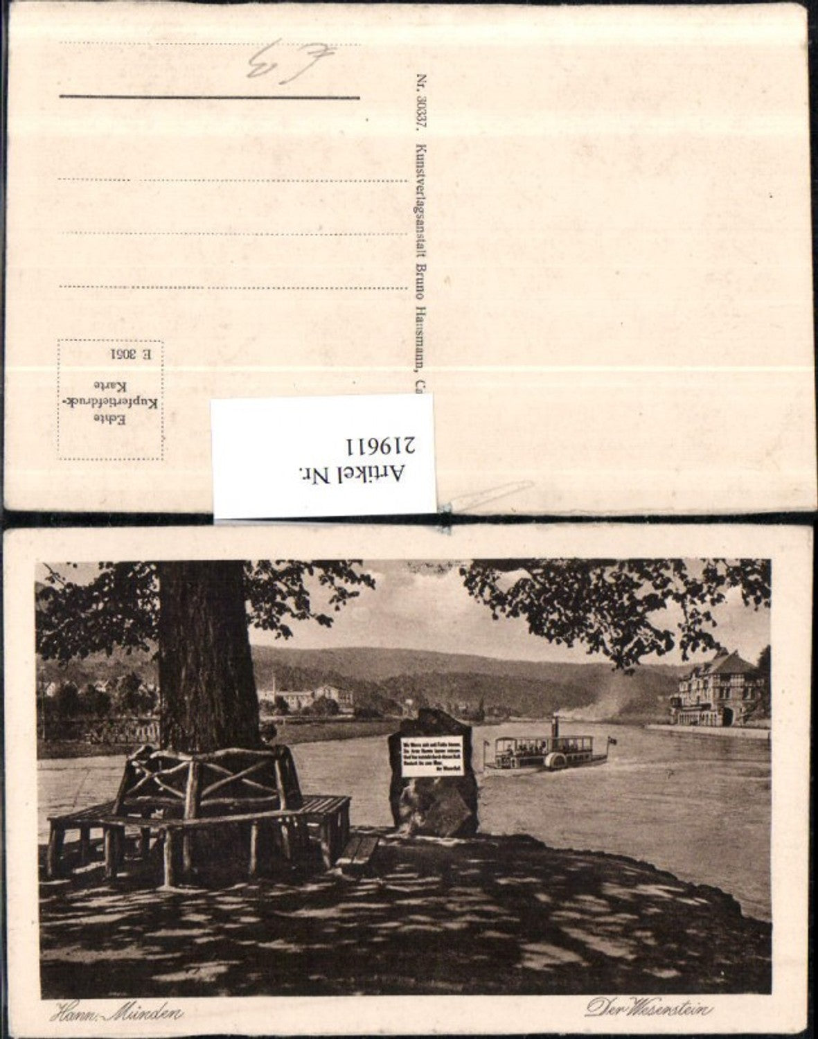 219611,Hann. Münden Der Weserstein Stein Partie