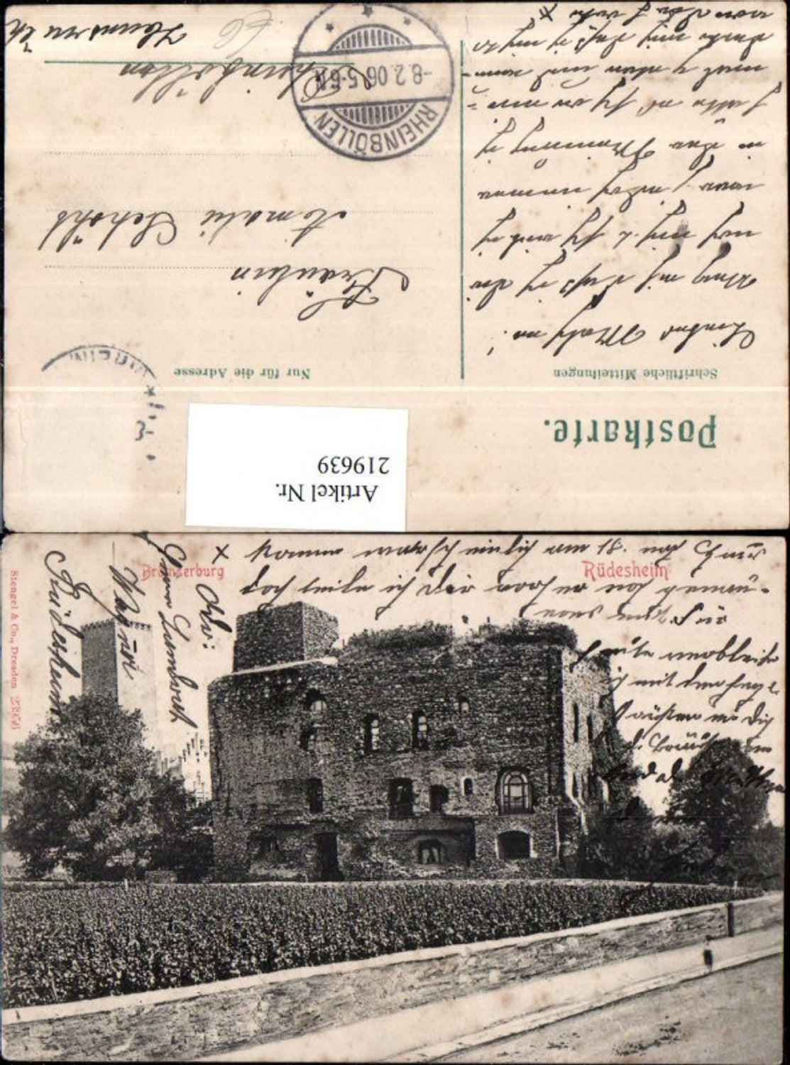 219639,Rüdesheim a. Rhein Brömserburg Burg pub Stengel & Co 23956