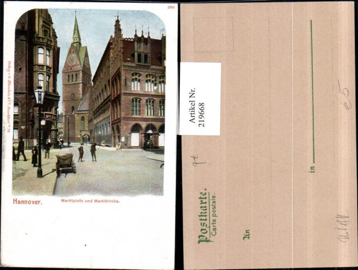 219668,Hannover Marktplatz u. Marktkirche Kirche Straßenansicht