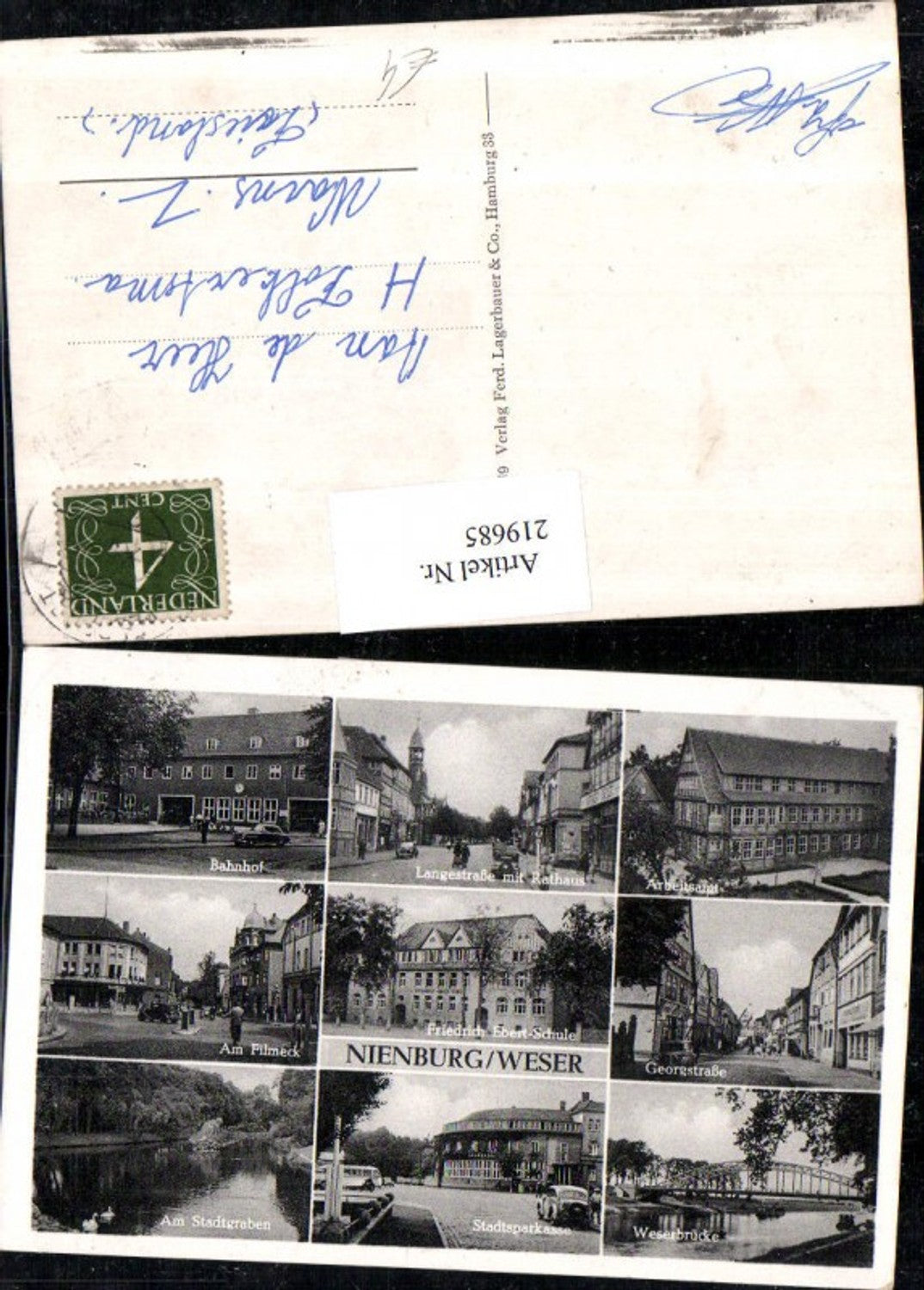 219685,Nienburg a. d. Weser Bahnhof Arbeitsamt Weserbrücke Friedrich Ebert-Schule Straßenansicht Mehrbildkarte