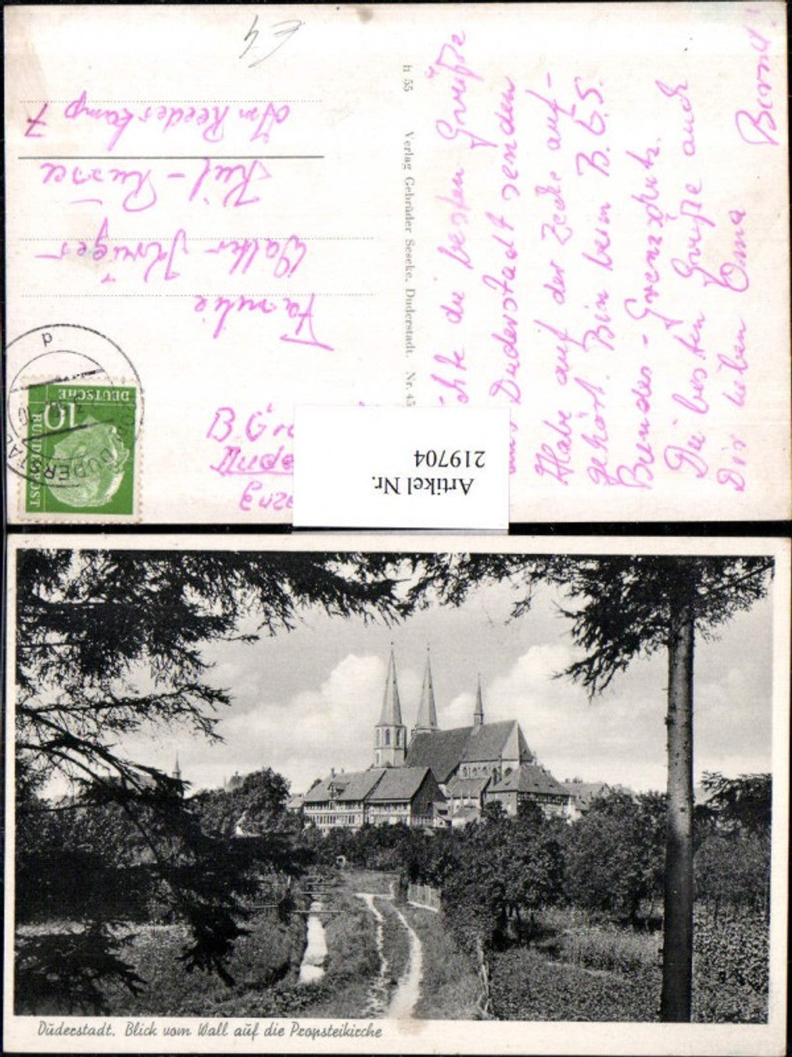 219704,Düderstadt Blick v. Wal auf d. Propsteikirche Kirche