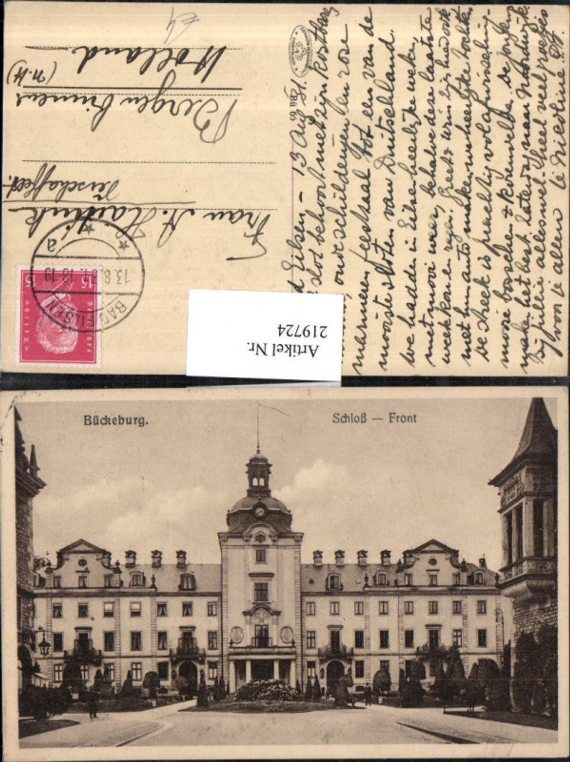 219724,Bückeburg Schloss Front