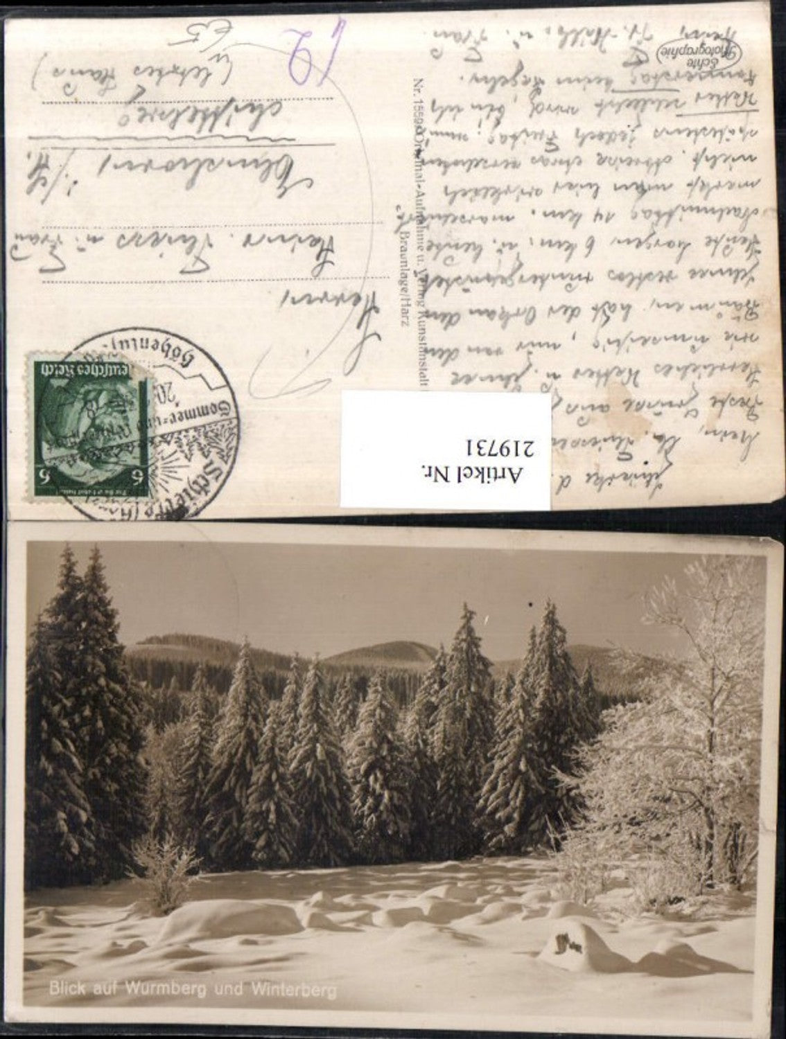 219731,Blick auf Wurmberg u. Winterberg b. Braunlage Partie Winterbild