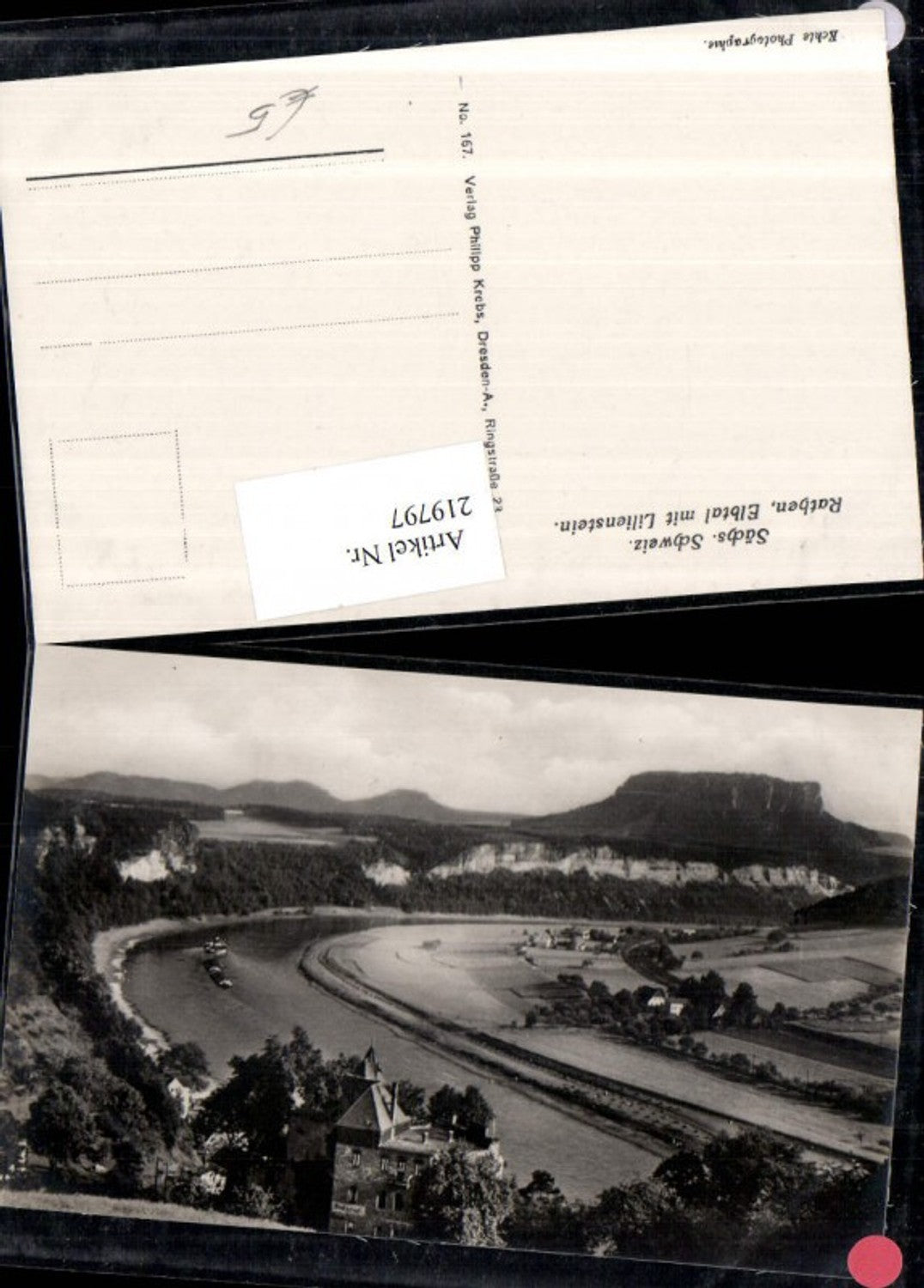 219797,Sächsische Schweiz Rathen Elbtal m. Lilienstein