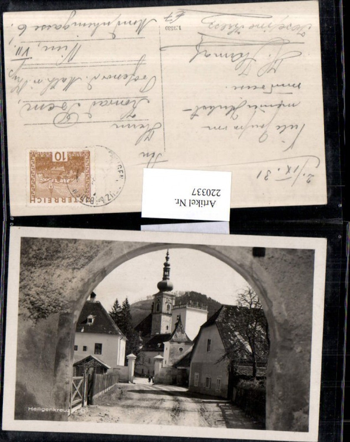 220337,Heiligenkreuz Straßenansicht Kirche