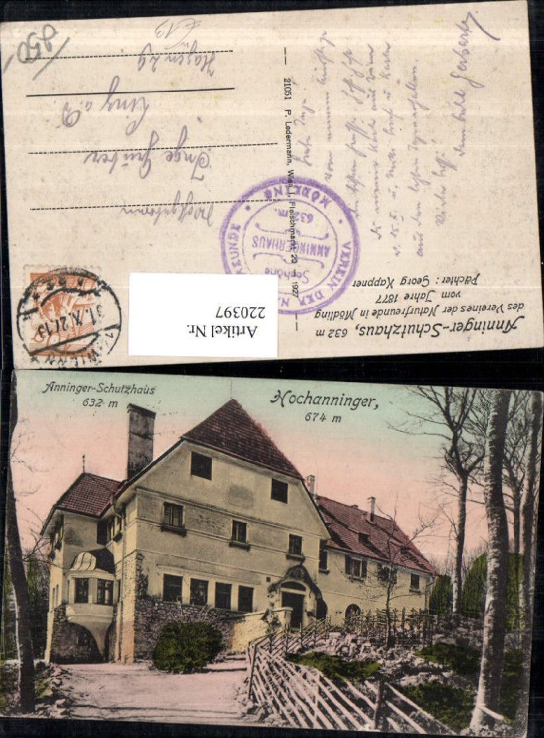 220397,Hochanninger b. Mödling Anninger-Schutzhaus