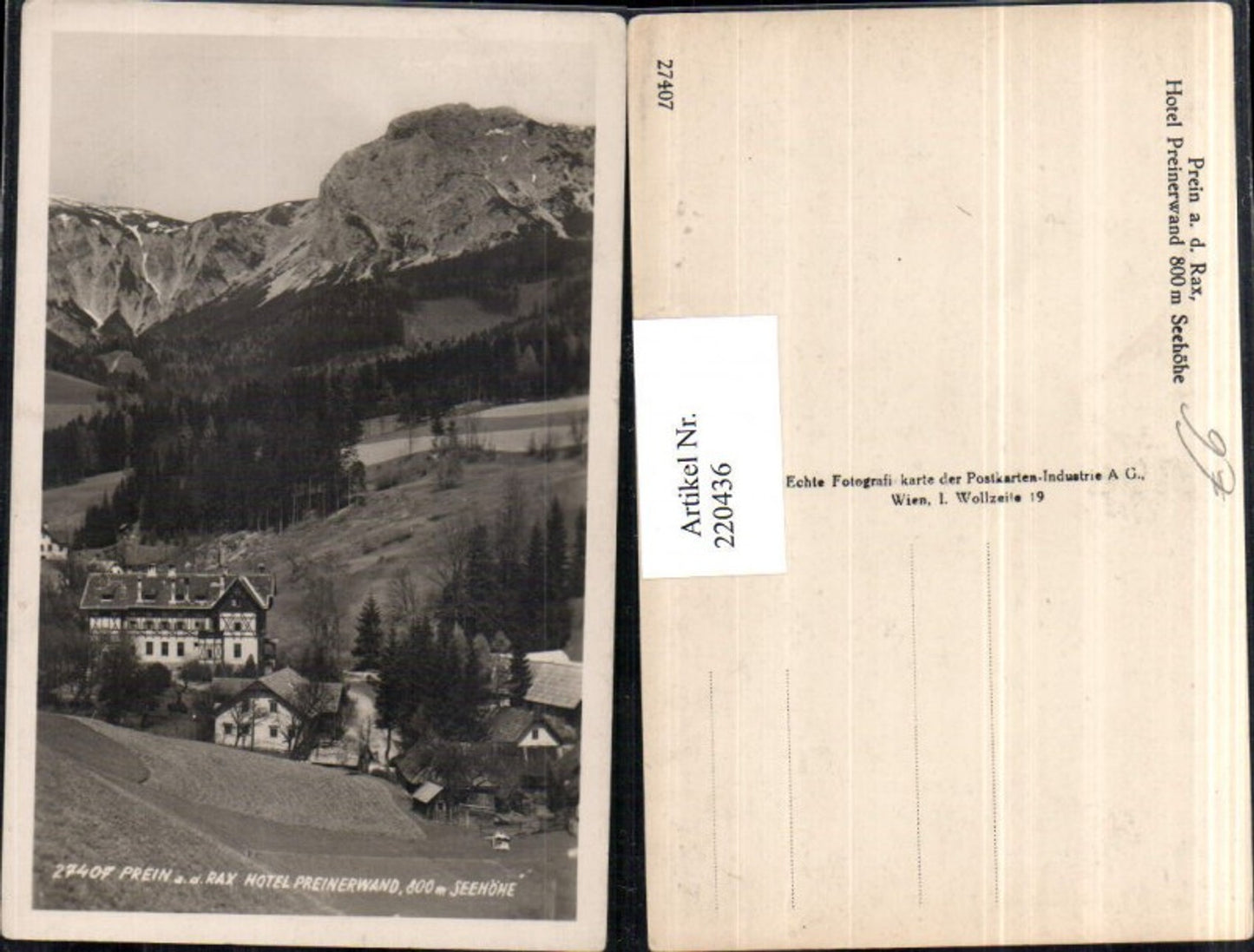 220436,Prein a. d. Rax Hotel Preinerwand