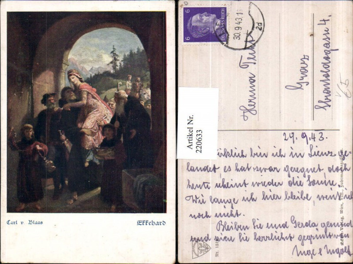 220633,Deutscher Schulverein 1519 Künstler Carl v. Blaas Ekkehard