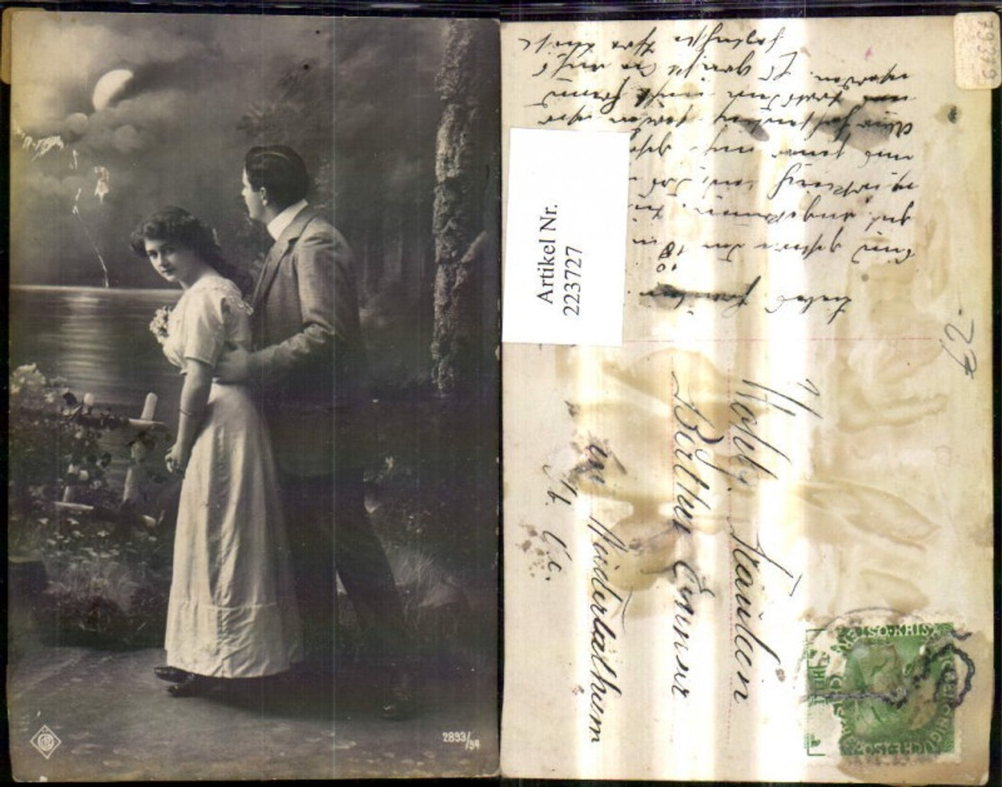 223727,Liebe Liebespaar Umarmung Ufer b. Mondschein