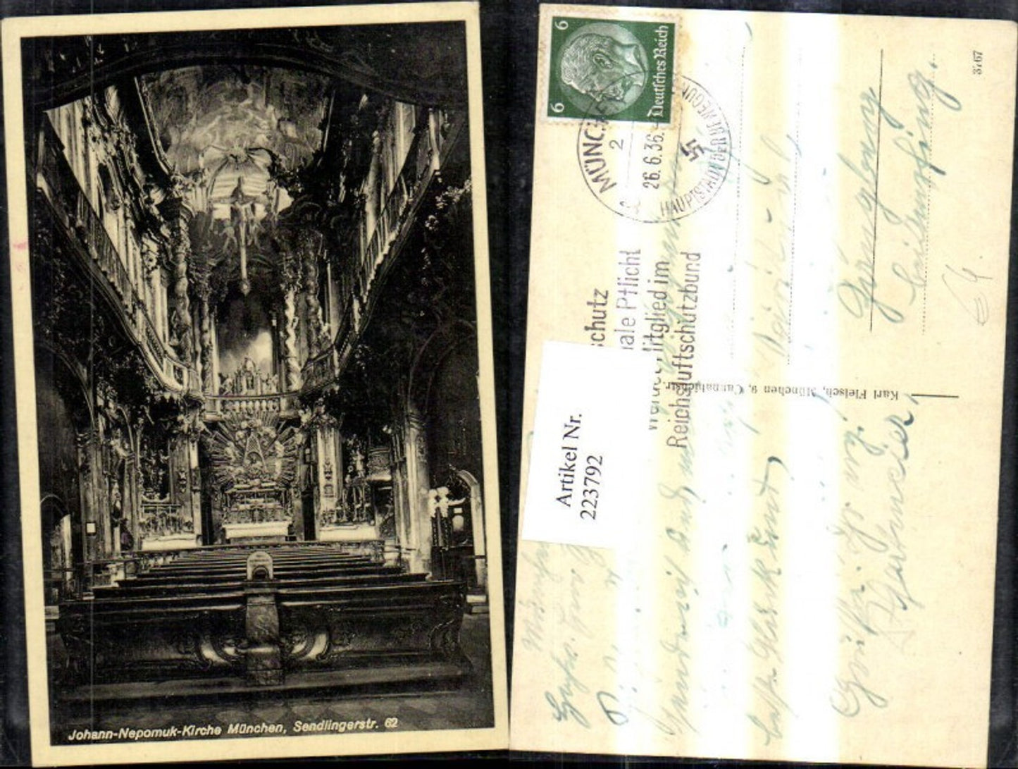 223792,München Johann Nepomuk Kirche Sendlingstrasse 62 Kirche Innenansicht Altar