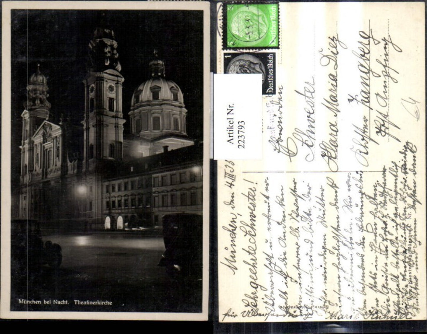 223793, Munich near Night, Theatine Church