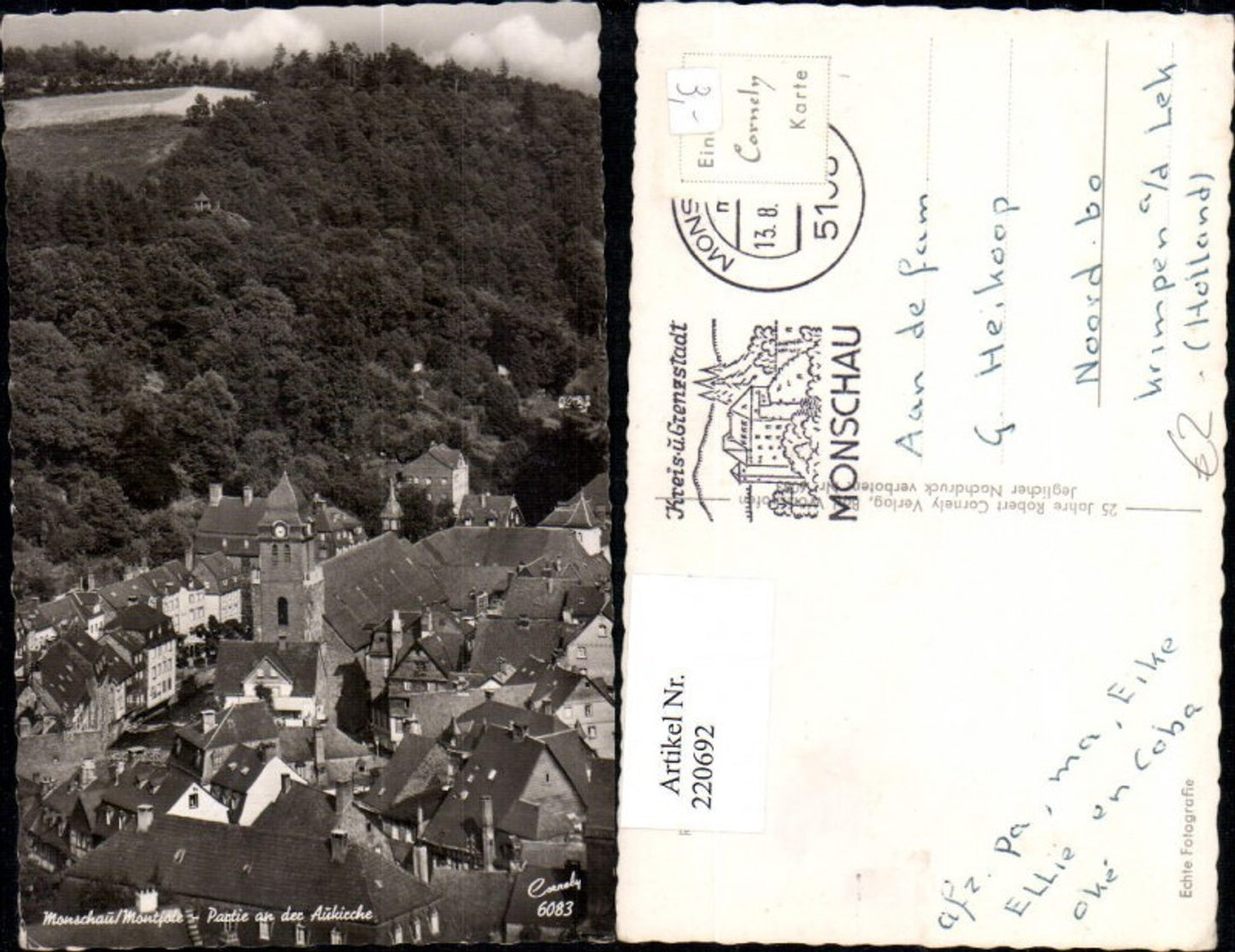 220692,Monschau i. d. Eifel Totale Partie a. a. Aukirche