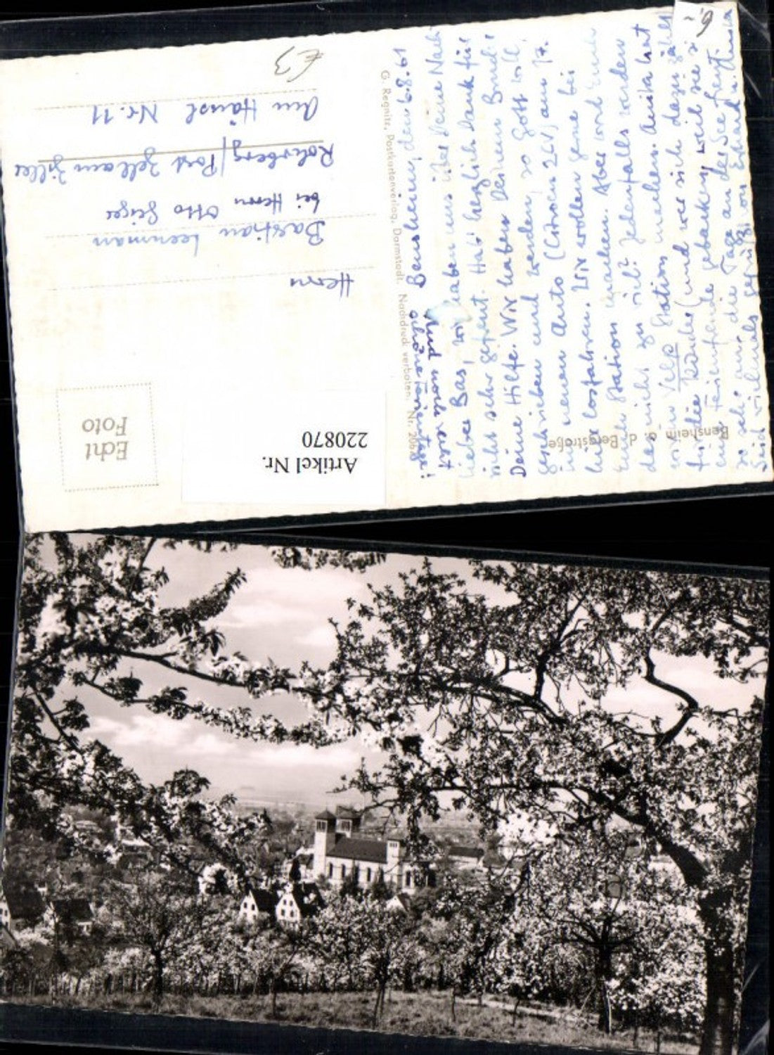 220870,Bensheim a. d. Bergstraße Teilansicht Kirche