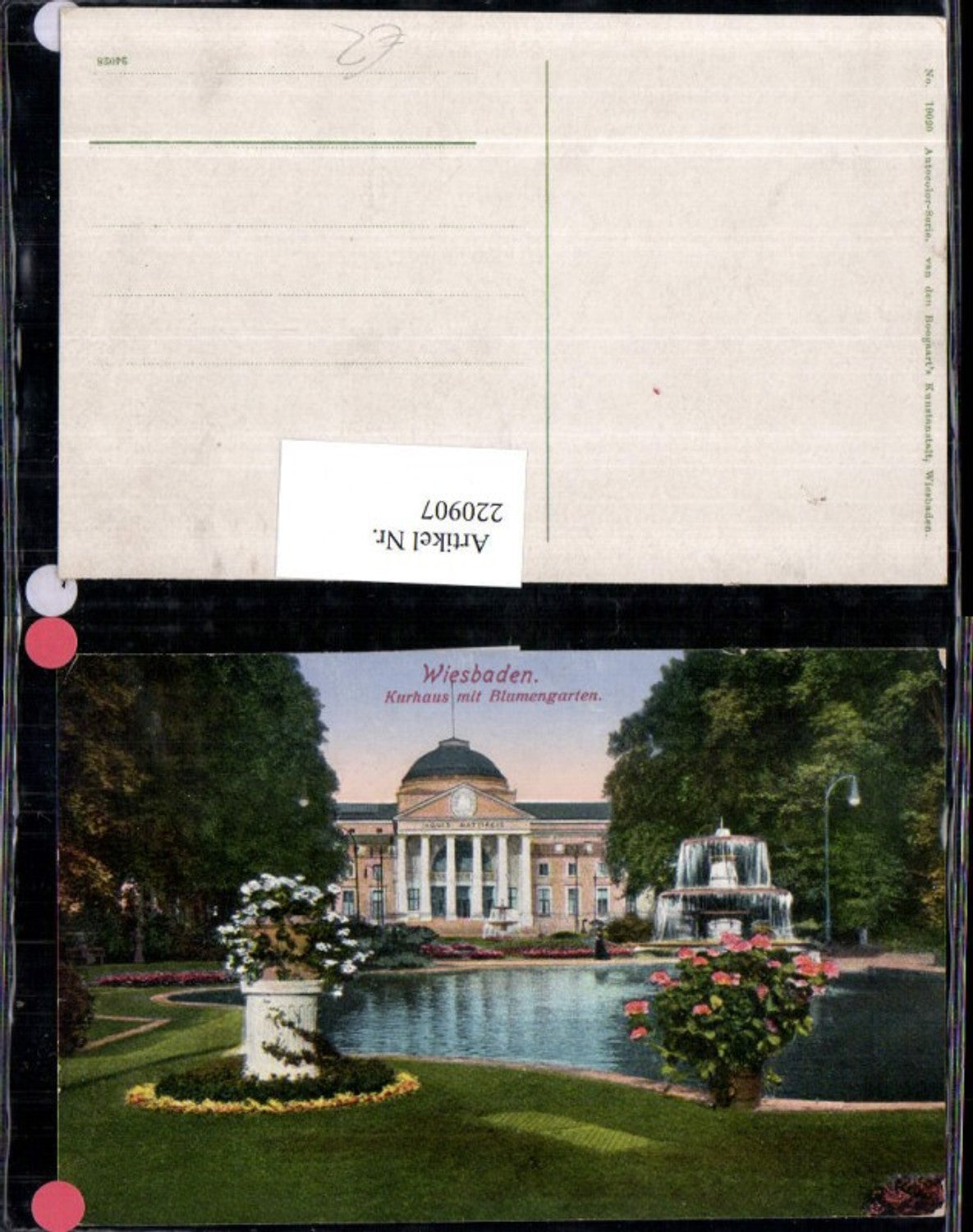 220907,Wiesbaden Kurhaus m. Blumengarten Garten Springbrunnen Brunnen