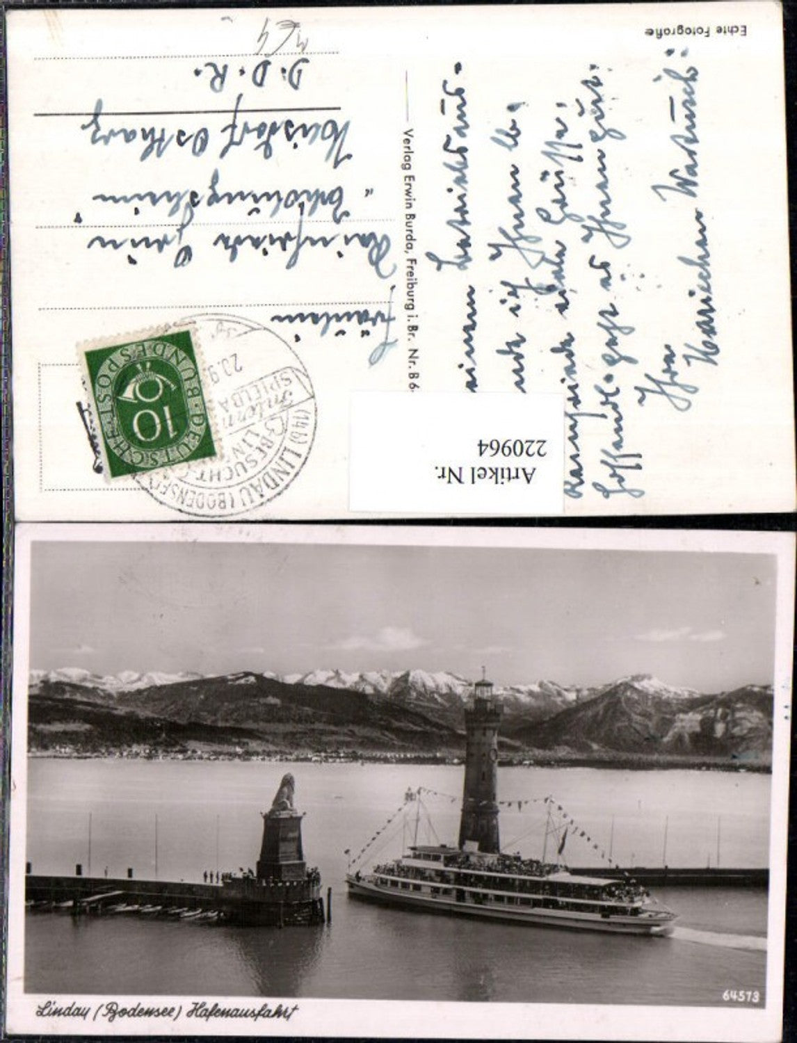 220964,Lindau i. Bodensee Hafeneinfahrt Hafen Schiff Leuchtturm