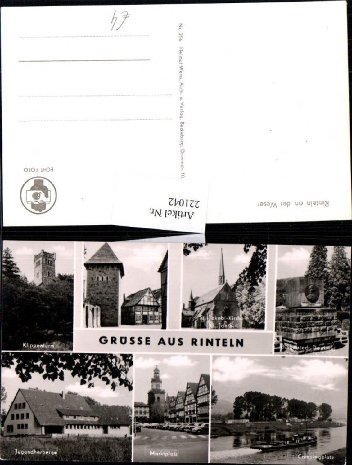 221042,Gruß aus Rinteln a. d. Weser Klippenturm Dingelstedt-Denkmal Marktplatz Jugendherberge Mehrbildkarte
