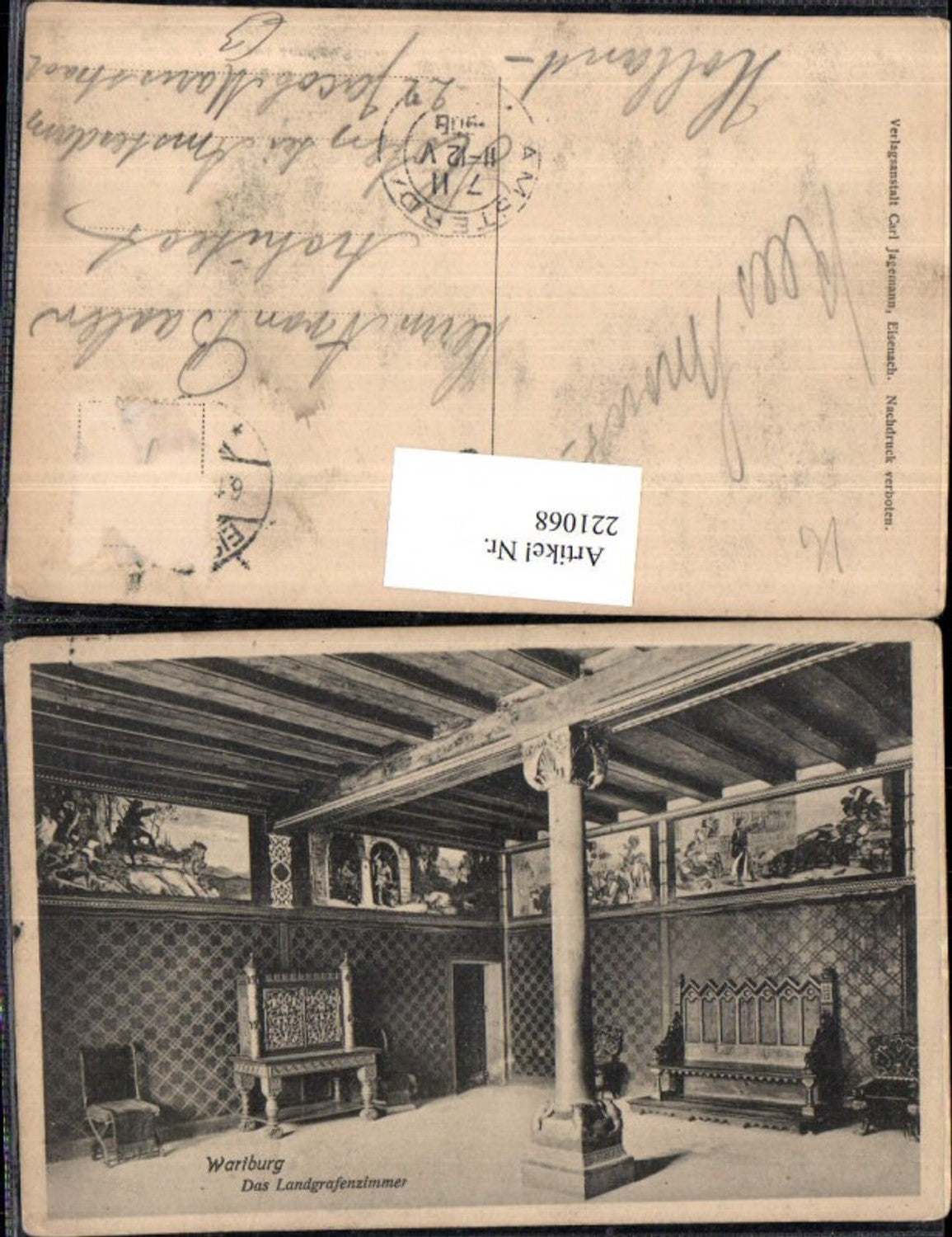 221068, Wartburg near Eisenach The Landgrave's Room Interior view