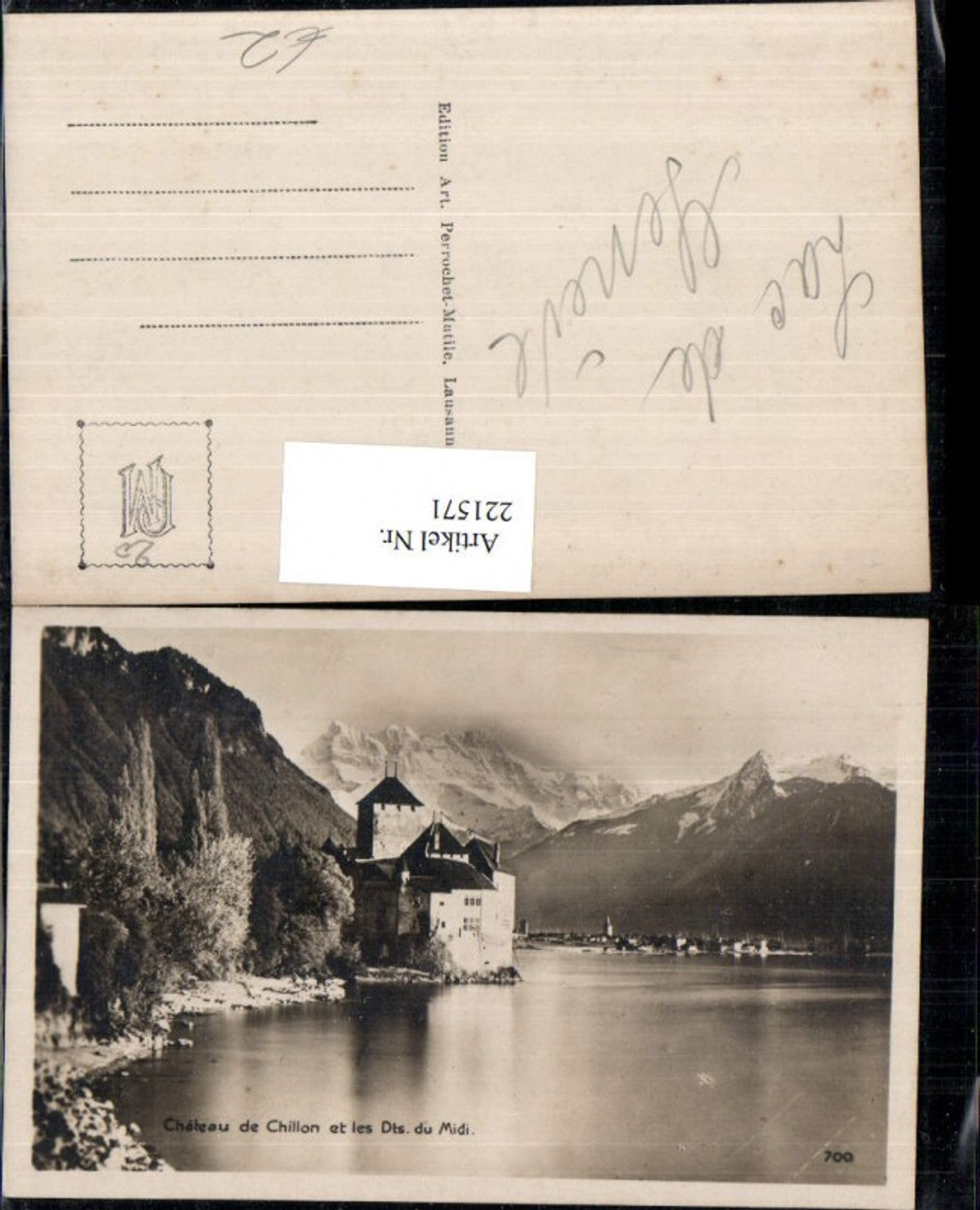 221571,Chateau de Chillon et les Dents du Midi Burg Schloss Kt Waadt