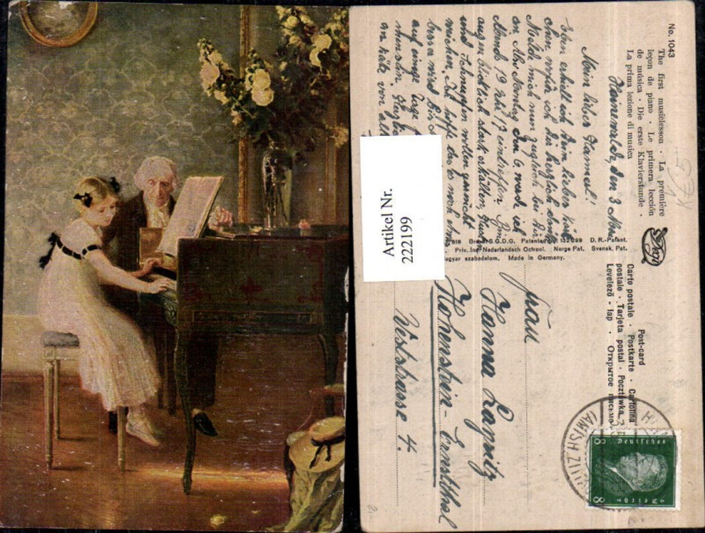222199,Degi AK 1043 Die erste Klavierstunde Klavier Mädchen m. Kleid