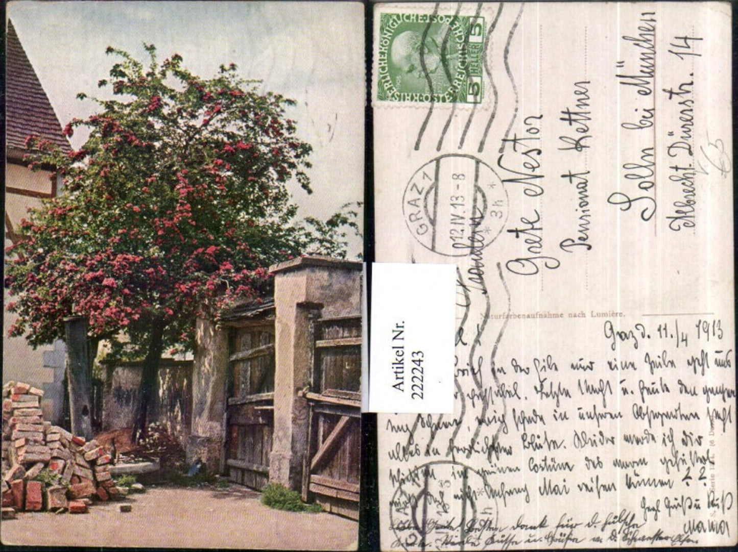 222243,Theo Stroefer Verlag 1344 blühender Baum Ziegelsteine Partie