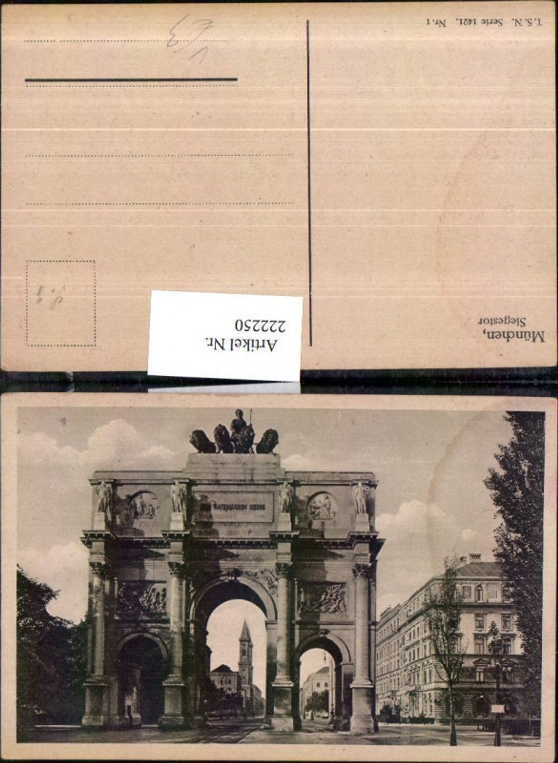 222250,Theo Stroefer Verlag 1421/1 München Siegestor Tor