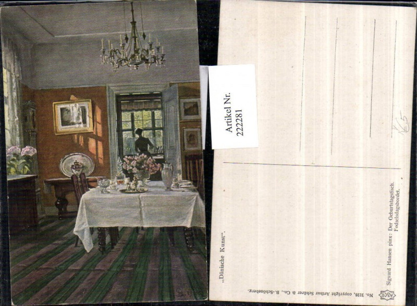 222281,Asco AK 3128 Künstler Sigvard Hansen Der Geburtstagstisch Zimmer Kronleuchter