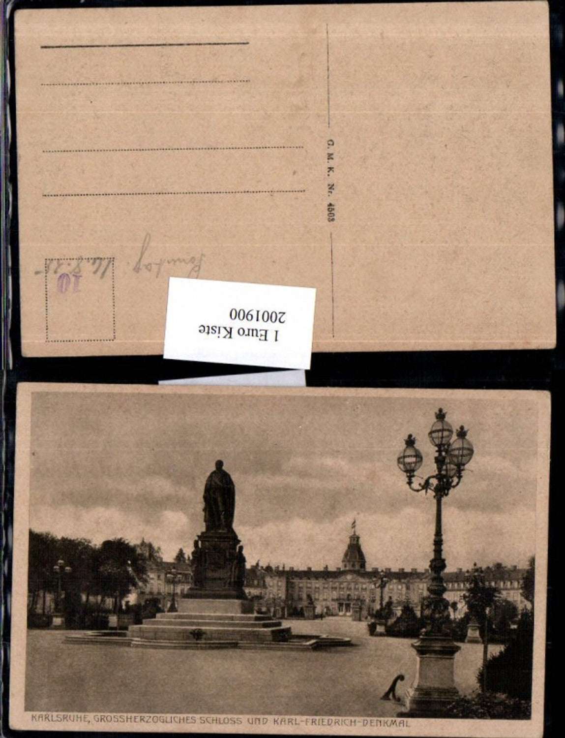 2001900,Karlsruhe Großherzogliches Schloss u. Karl-Friedrich-Denkmal