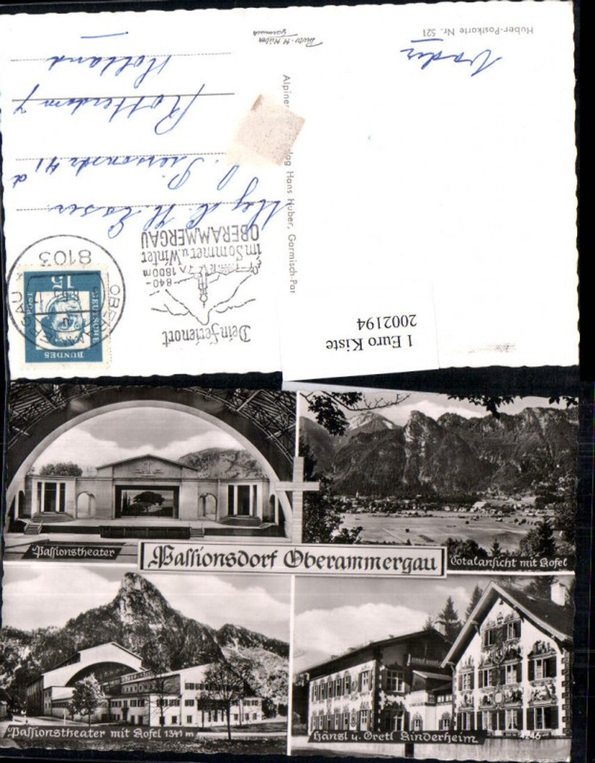 2002194,Passionsdorf Oberammergau Totale Passionstheater m. Kofel Hänsl u. Gretl Kinderheim Mehrbildkarte