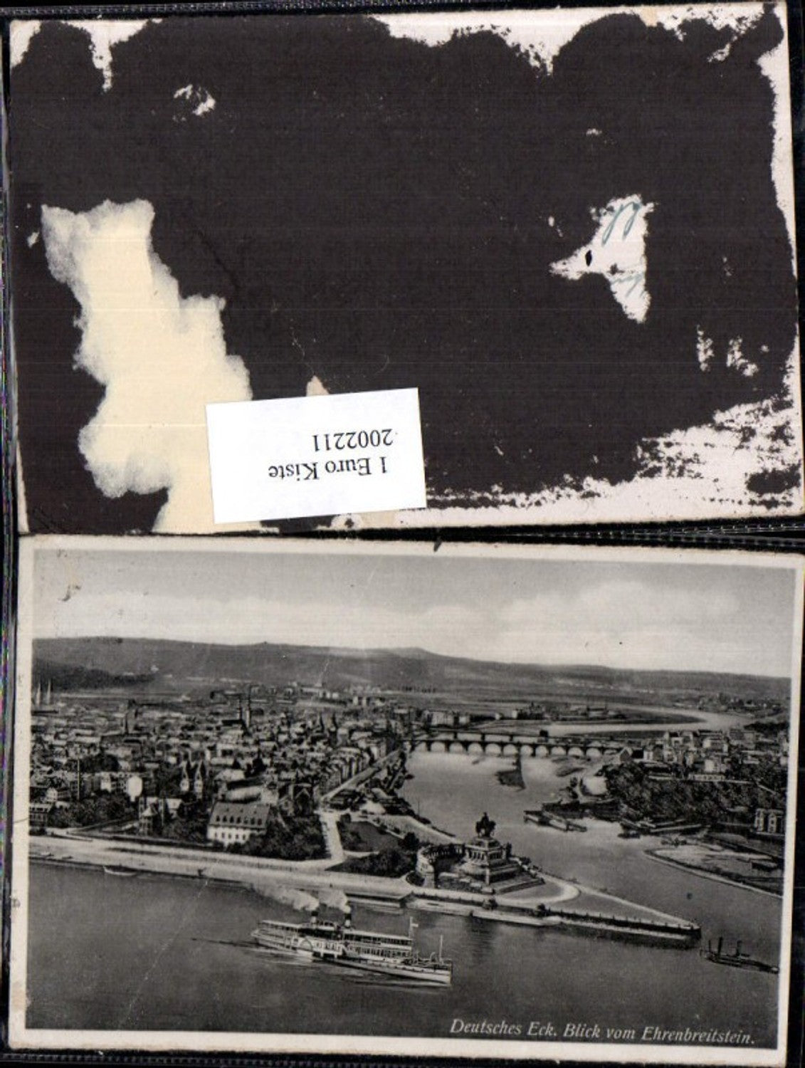 2002211,Koblenz Deutsches Eck Blick vom Ehrenbreitstein Totale