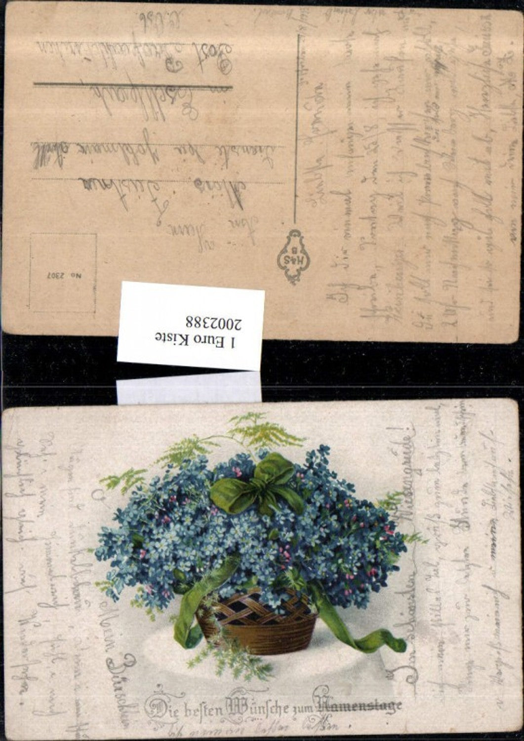 2002388,Namenstag Korb m. Blumen Schleife