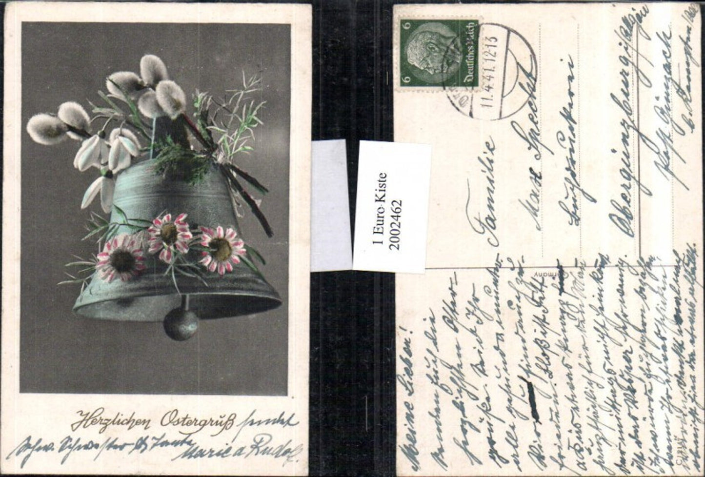 2002462,Ostern Glocke Blumen Palmzweige