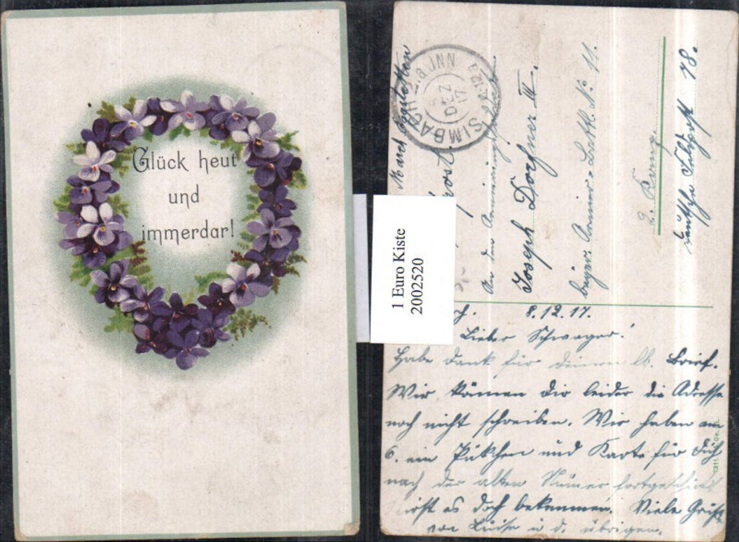 2002520,Glückwunschkarte Veilchen Blumen