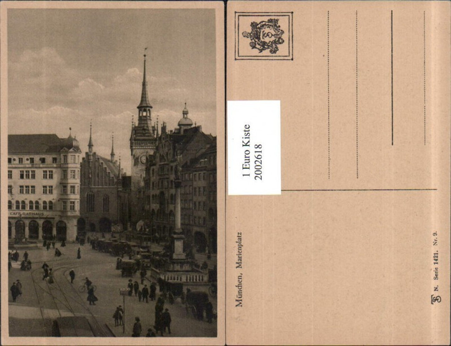 2002618,München Marienplatz Platz Säule Turm Rathaus Cafe