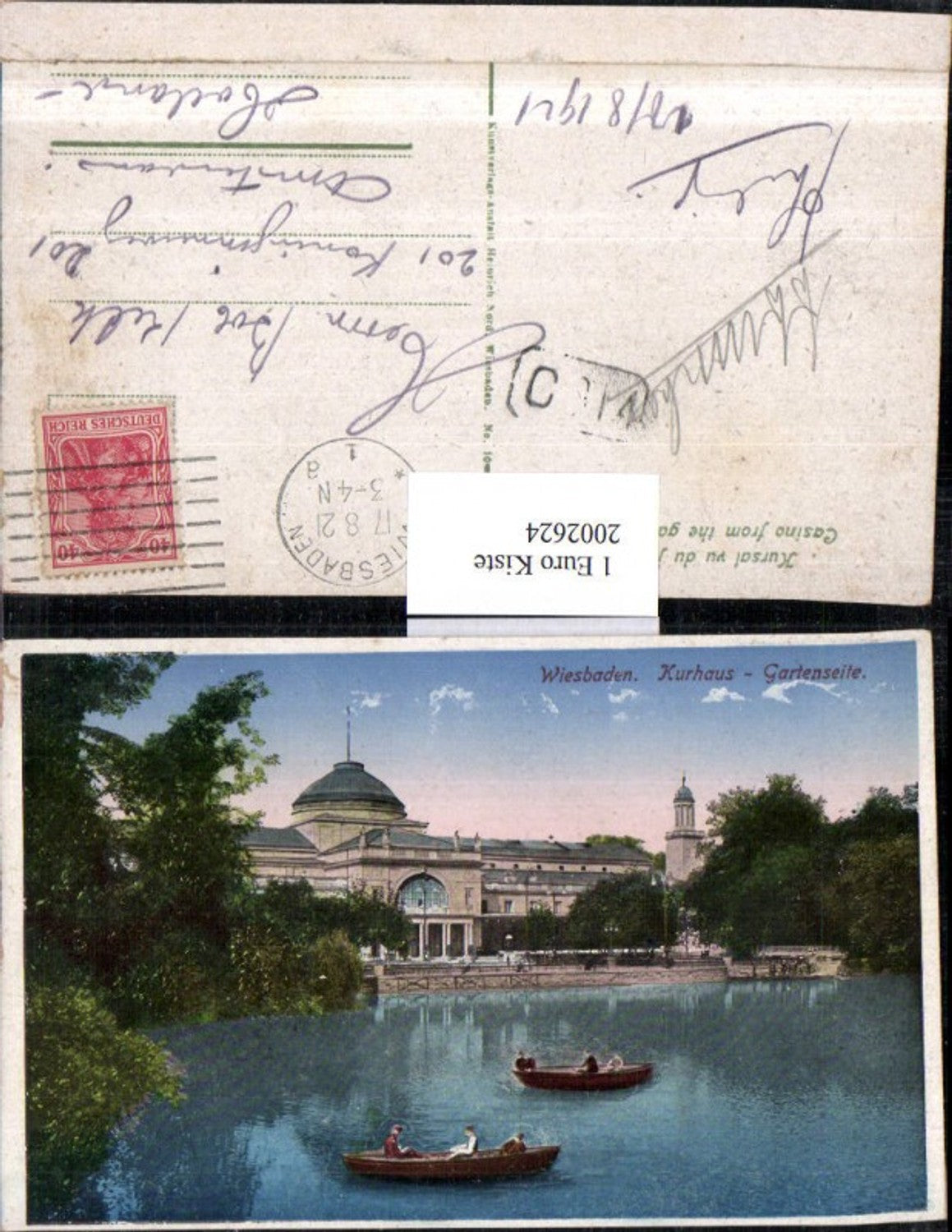 2002624,Wiesbaden Kurhaus Gartenseite Boote Ruderboote