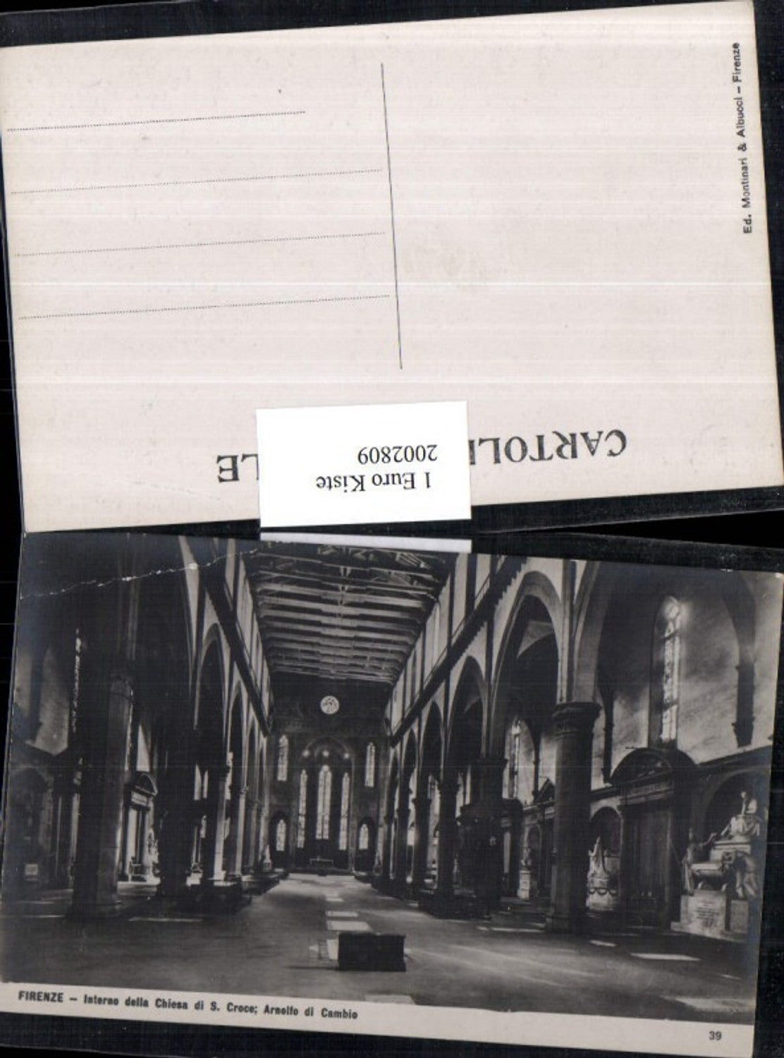 2002809,Firenze Florenz Interno della Chiesa di san Croce Arnolfo di Cambio Kirche Innenansicht