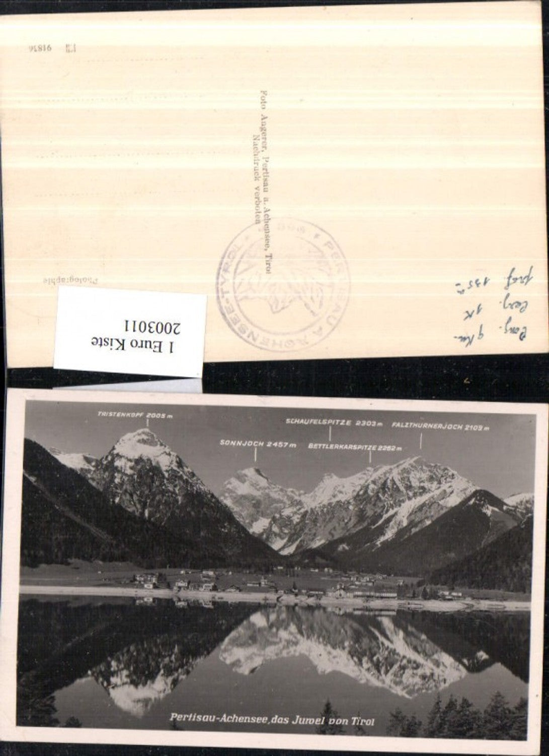 2003011,Pertisau a. Achensee Totale m. Tristenkopf Sohnjoch Schaufelspitze Bettlerkarspitze Falzthurnerjoch