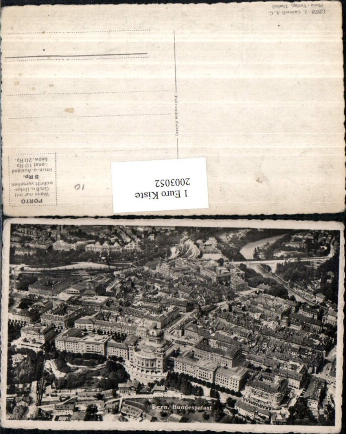 2003052,Bern Bundespalast Totale Flugaufnahme