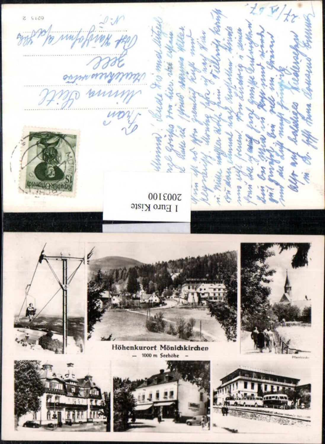 2003100,Mönichkirchen Totale Alpenhotel Lang Pfarrkirche Sessellift Mehrbildkarte