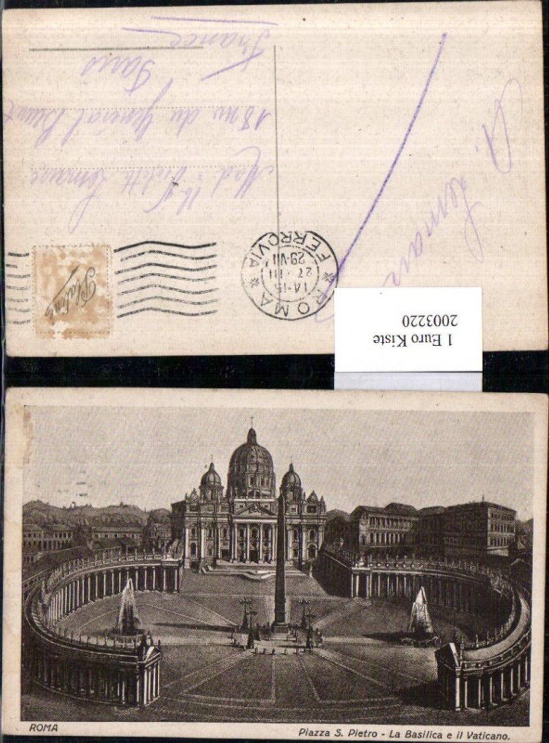 2003220,Rom Piazza San Pietro La Basilica e il Vaticano Petersplatz Kirche Säule Brunnen